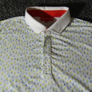 Redvanly Polo Shirt Mens M Floral Perfomance Golf AOP Breathable Office Casual